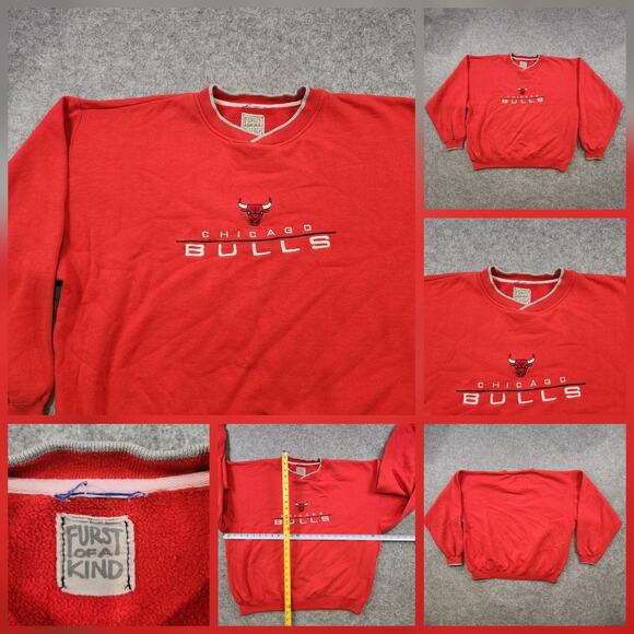 VTG Chicago Bulls Sweatshirt Mens Medium? Red NBA Basketball Crewneck Pullover - Picture 1 of 12